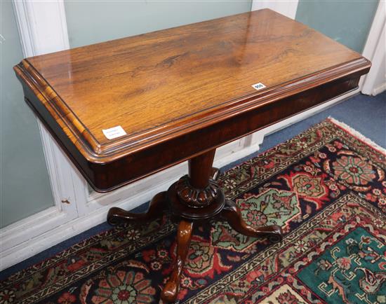 A William IV rosewood card table W.92cm